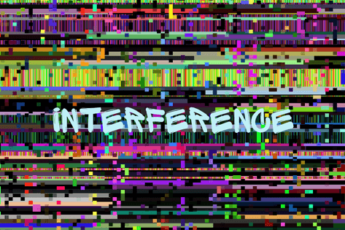 Static background, text: interference