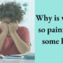 Blog post header: little kid writing and looking frustrated. Text: Why is writing so painful for some kids?